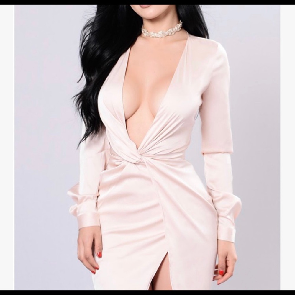 Silky nude dress